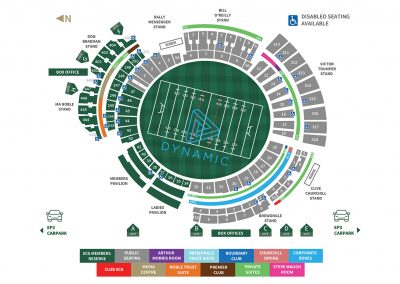 A seating map of the 2020 NRL Grand Final at the SCG